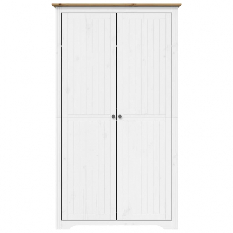 Kleiderschrank BODO Weiß und Braun 99x53,5x173 cm Kiefernholz