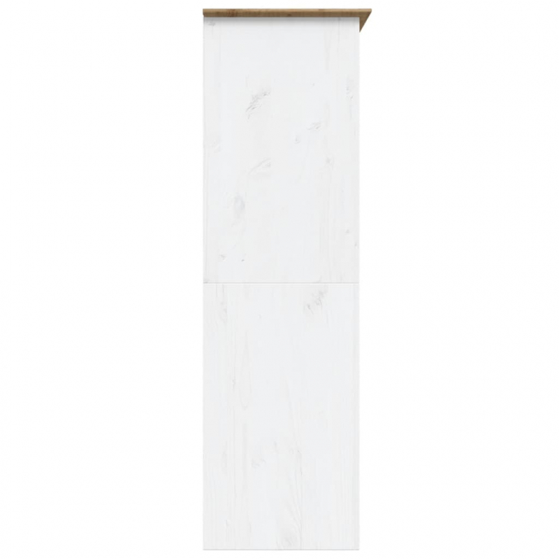 Kleiderschrank BODO Weiß und Braun 146x53,5x173 cm Kiefernholz