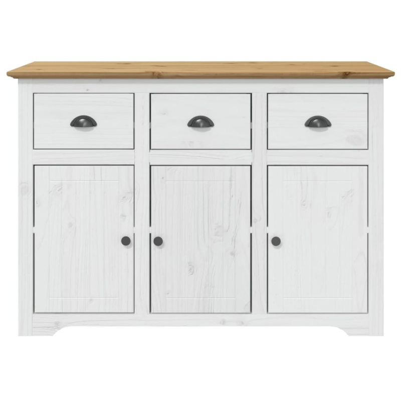 Sideboard BODO Weiß und Braun 115,5x44x80 cm Massivholz Kiefer