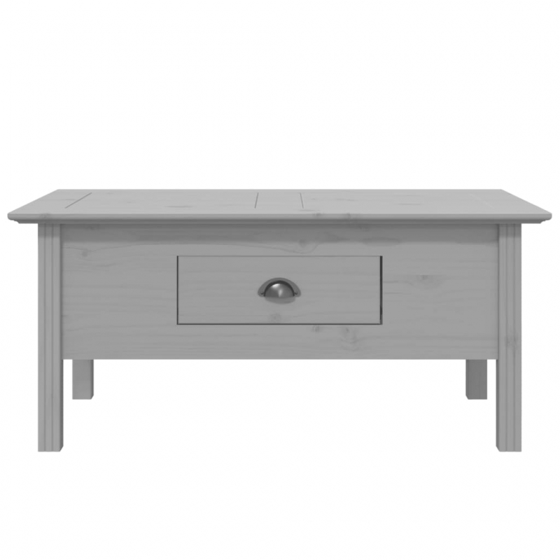 Couchtisch BODO Grau 100x55x46 cm Massivholz Kiefer