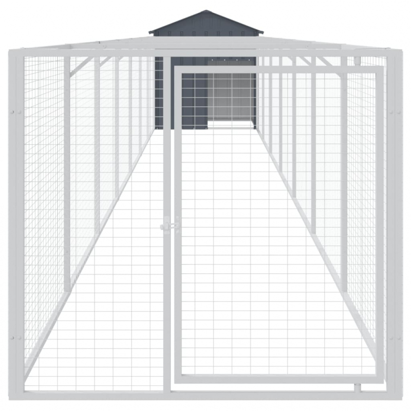 Hundehütte mit Dach Anthrazit 117x813x123 cm Verzinkter Stahl