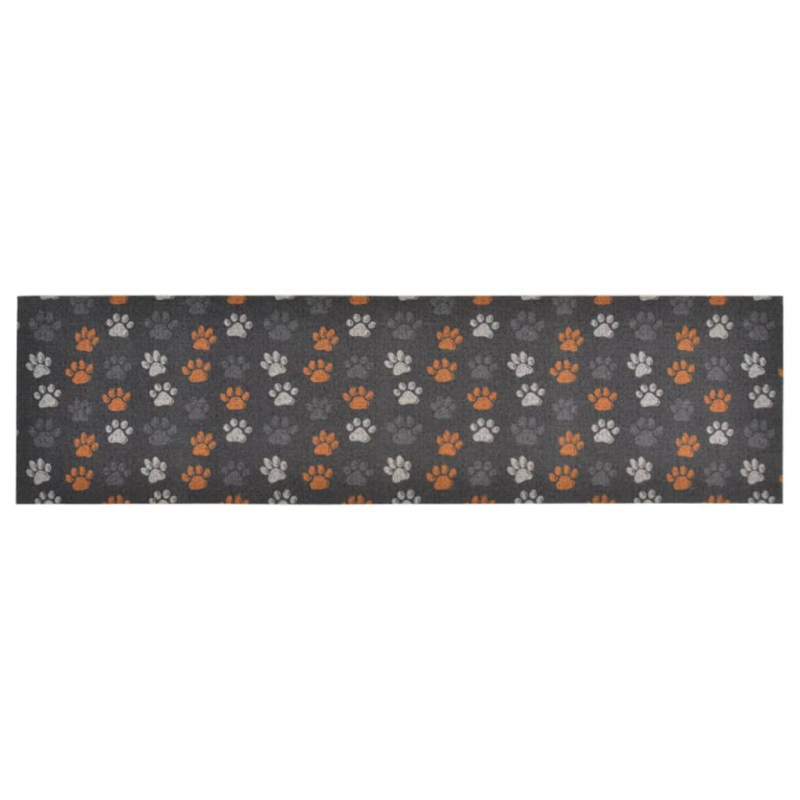Küchenteppich Waschbar Pfoten 45x150 cm Samt