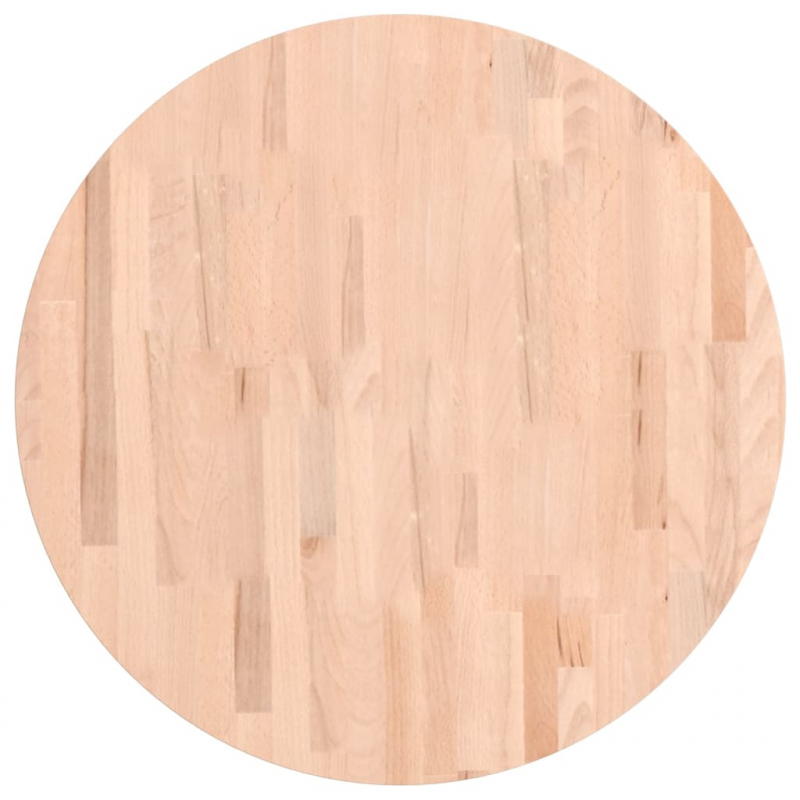 Tischplatte Ø70x2,5 cm Rund Massivholz Buche