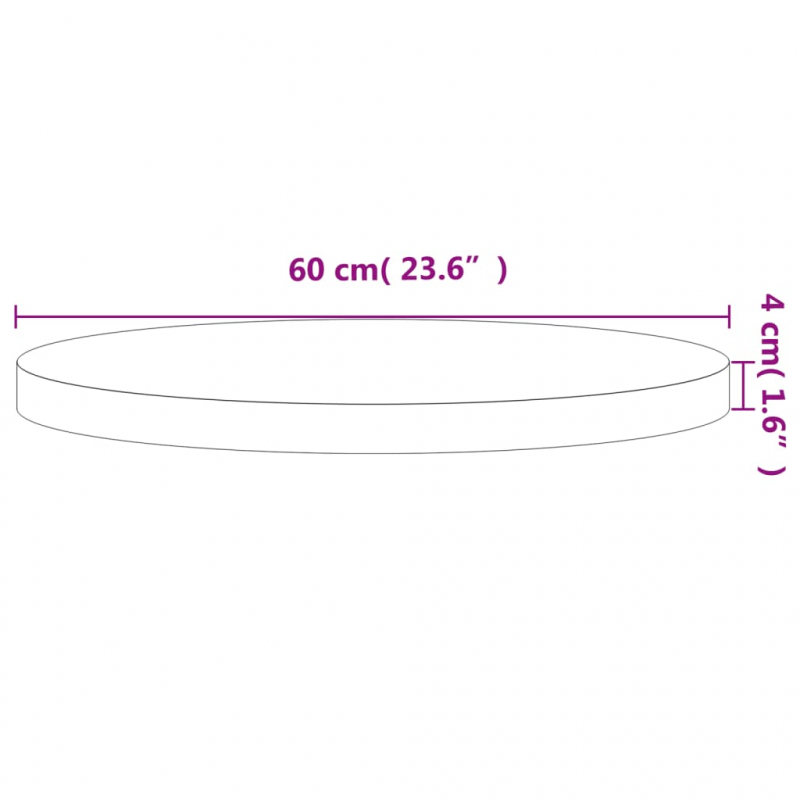 Tischplatte Ø60x4 cm Rund Massivholz Buche