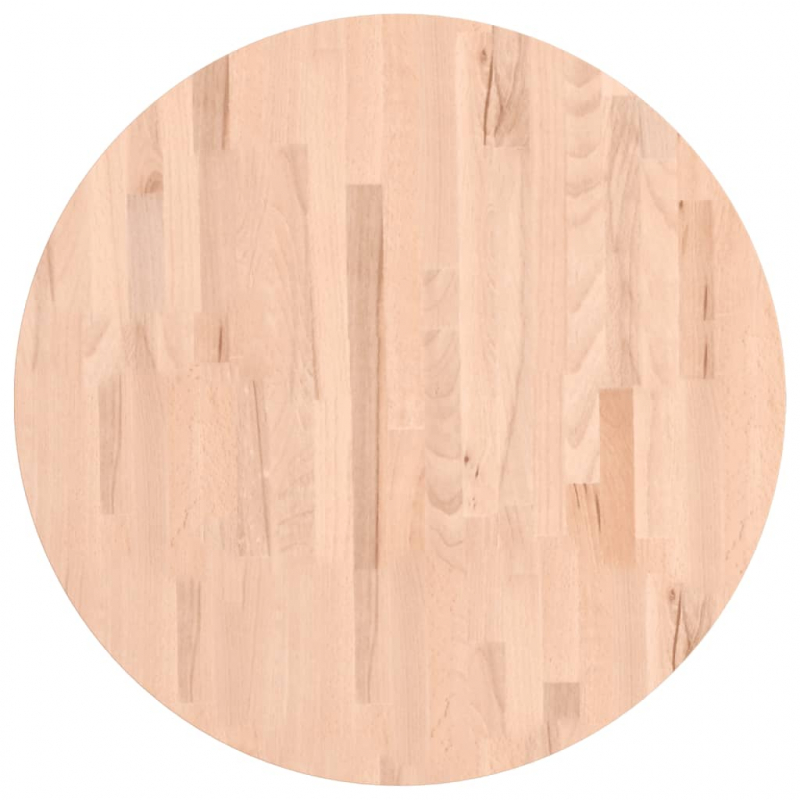 Tischplatte Ø70x4 cm Rund Massivholz Buche