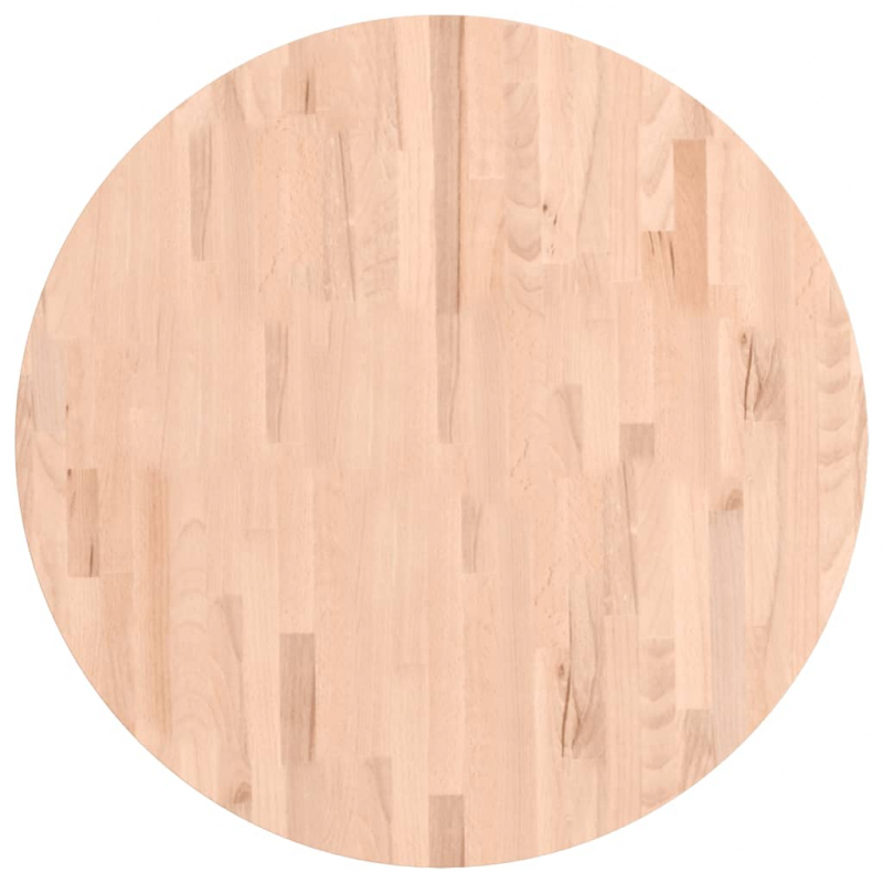 Tischplatte Ø80x4 cm Rund Massivholz Buche
