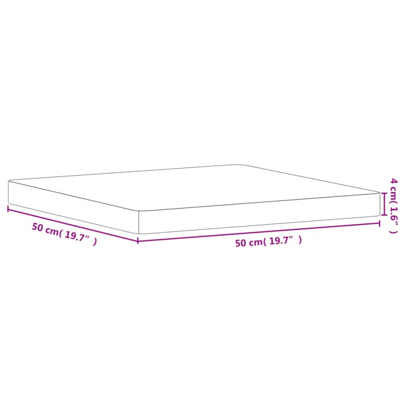 Tischplatte 50x50x4 cm Quadratisch Massivholz Buche