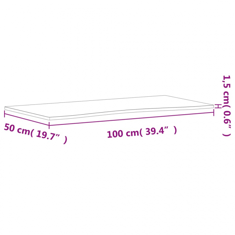 Schreibtischplatte 100x(45-50)x1,5 cm Massivholz Buche