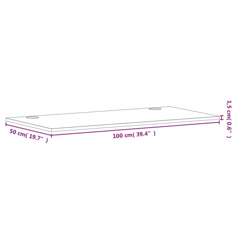 Schreibtischplatte 100x50x1,5 cm Massivholz Buche