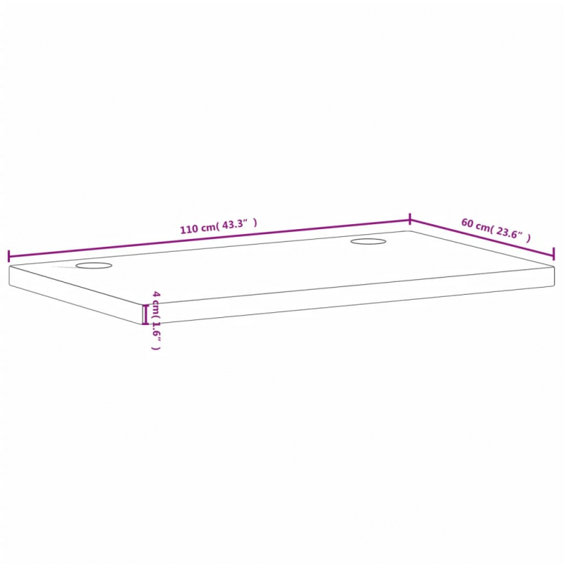 Schreibtischplatte 110x60x4 cm Massivholz Buche