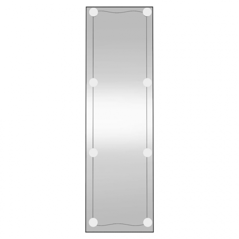 Wandspiegel mit LED-Leuchten 30x100 cm Glas Rechteckig