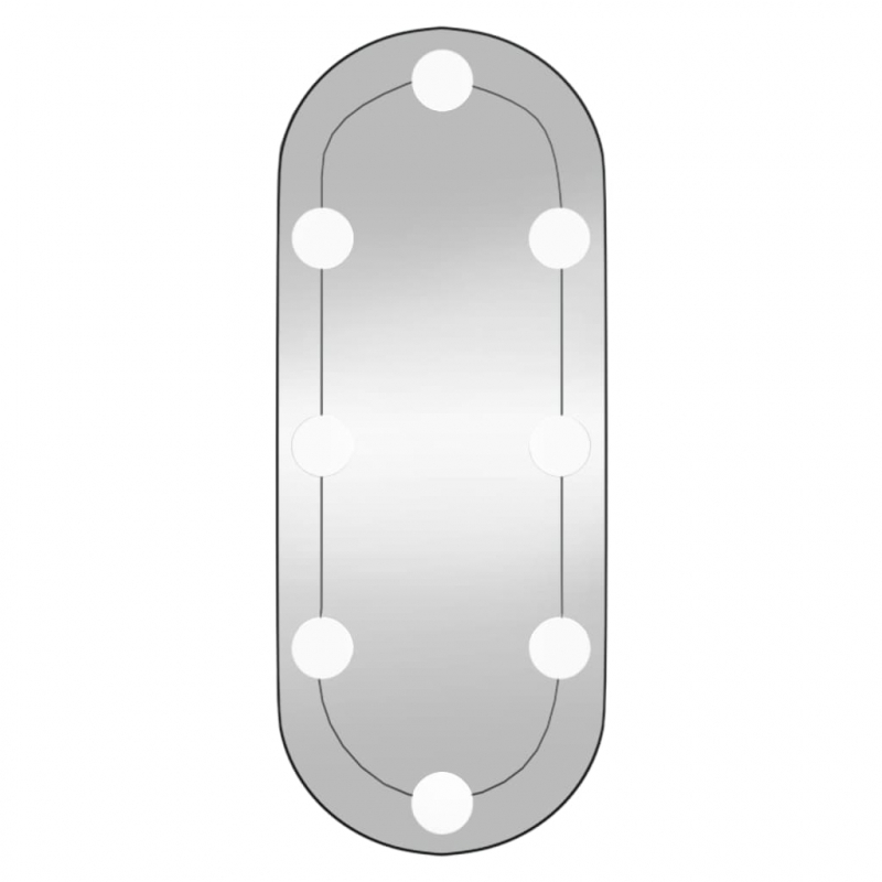 Wandspiegel mit LED-Leuchten 20x50 cm Glas Oval