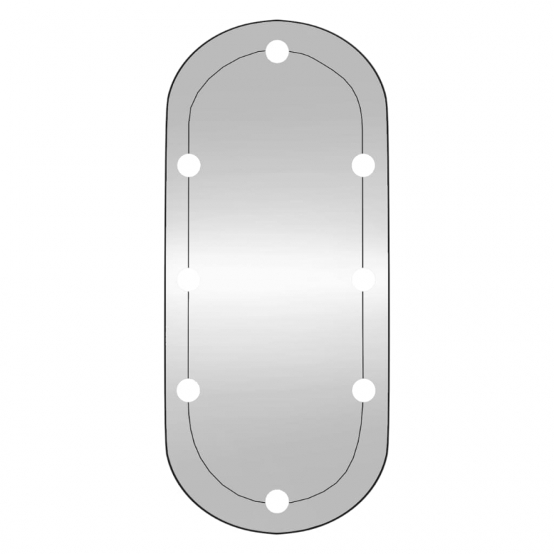 Wandspiegel mit LED-Leuchten 35x80 cm Glas Oval