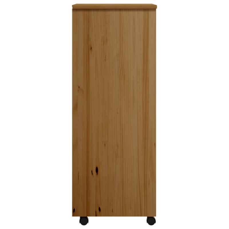 Rollschrank mit Schubladen MOSS Honigbraun Massivholz Kiefer