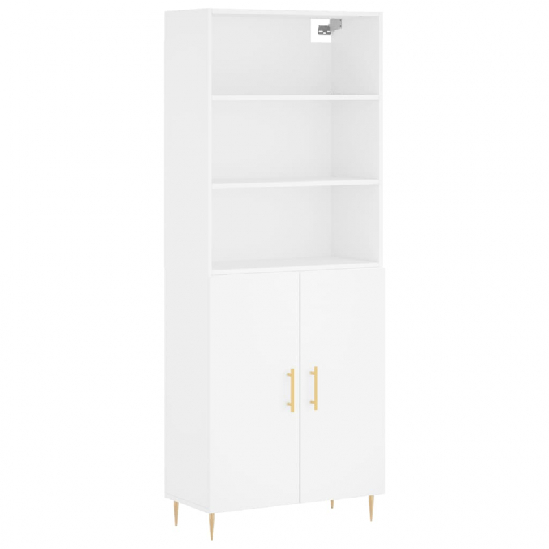Highboard Weiß 69,5x34x180 cm Holzwerkstoff