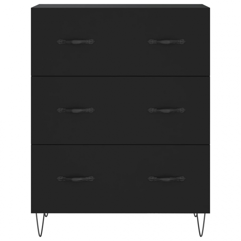 Highboard Schwarz 69,5x34x180 cm Holzwerkstoff