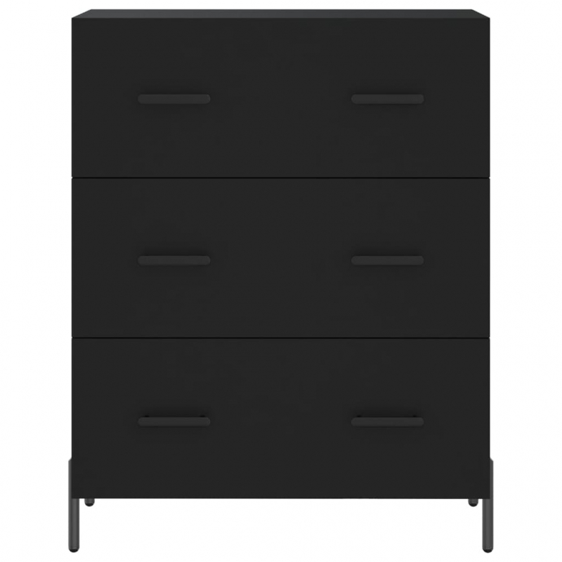 Highboard Schwarz 69,5x34x180 cm Holzwerkstoff