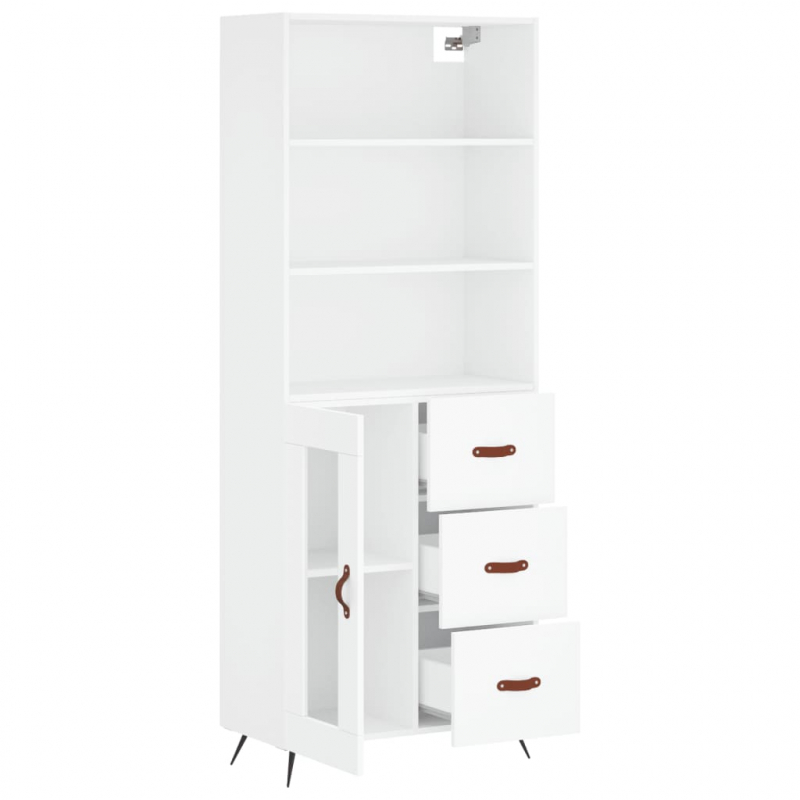 Highboard Weiß 69,5x34x180 cm Holzwerkstoff