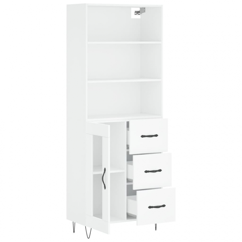 Highboard Weiß 69,5x34x180 cm Holzwerkstoff