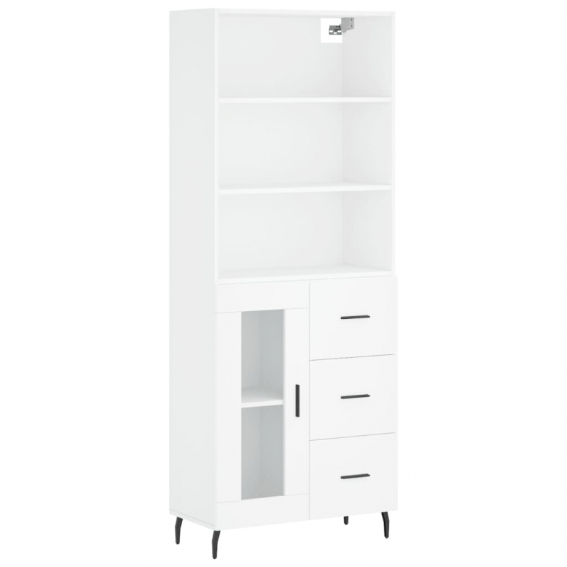 Highboard Weiß 69,5x34x180 cm Holzwerkstoff