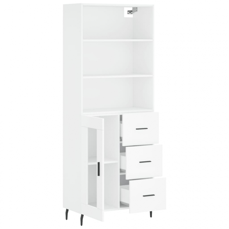 Highboard Weiß 69,5x34x180 cm Holzwerkstoff