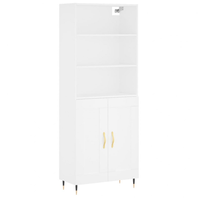 Highboard Weiß 69,5x34x180 cm Holzwerkstoff
