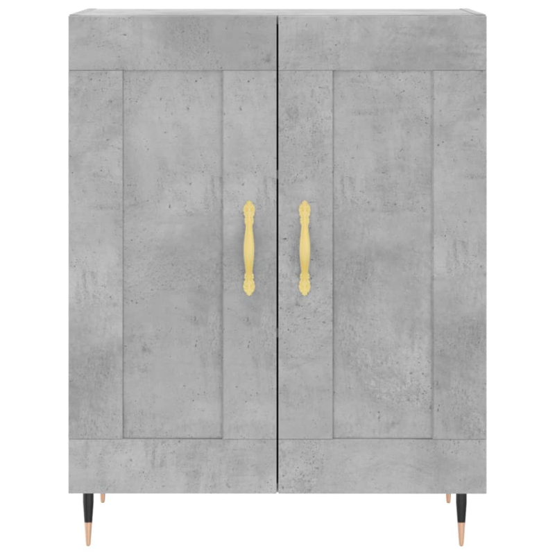 Highboard Betongrau 69,5x34x180 cm Holzwerkstoff