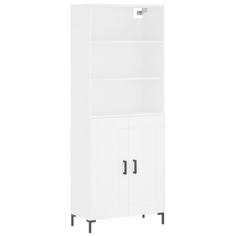 Highboard Weiß 69,5x34x180 cm Holzwerkstoff