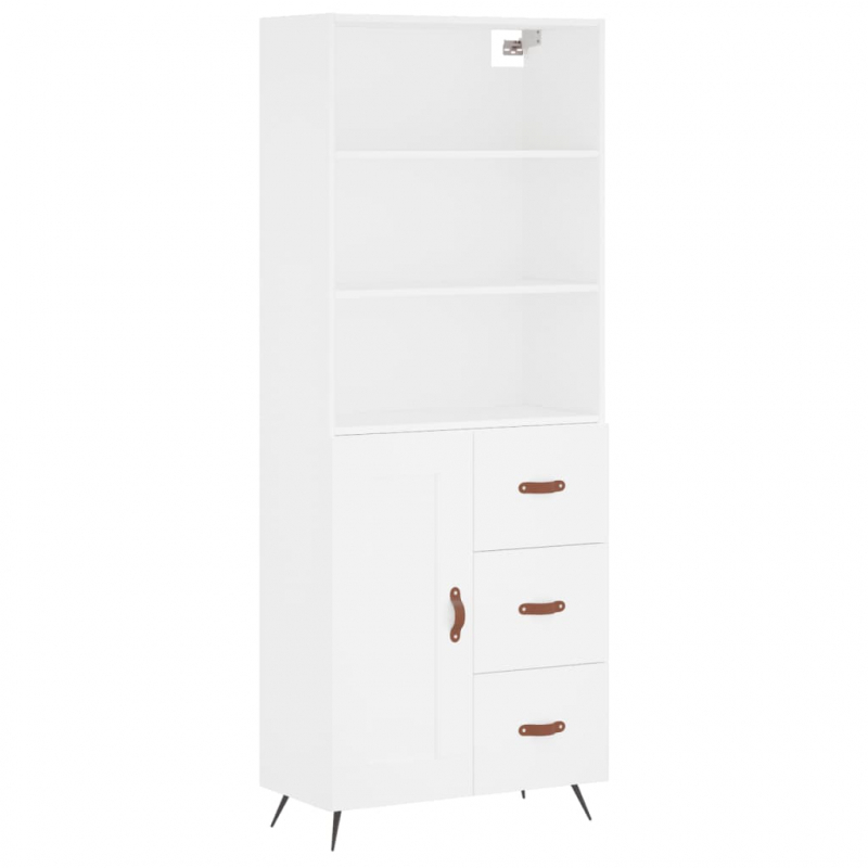 Highboard Weiß 69,5x34x180 cm Holzwerkstoff