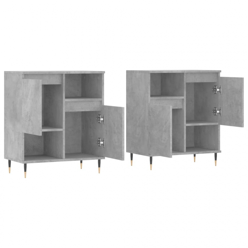 Sideboards 2 Stk. Betongrau Holzwerkstoff
