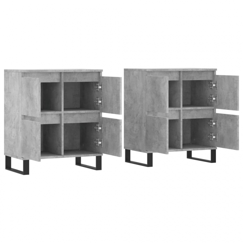 Sideboards 2 Stk. Betongrau Holzwerkstoff