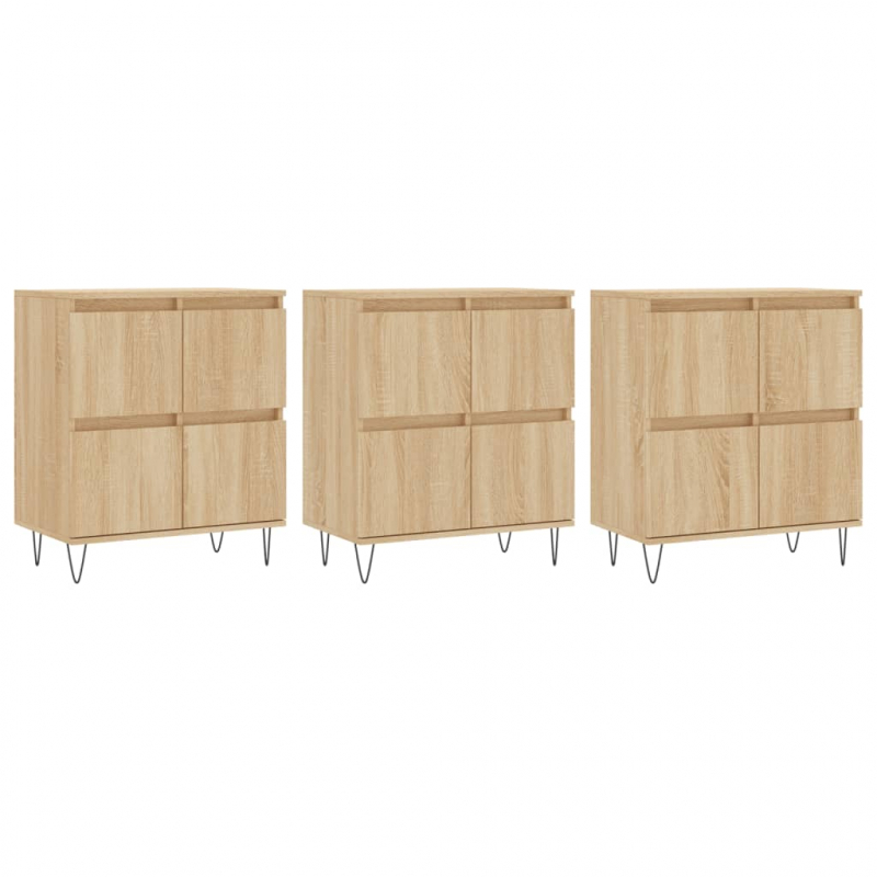 Sideboards 3 Stk. Sonoma-Eiche Holzwerkstoff