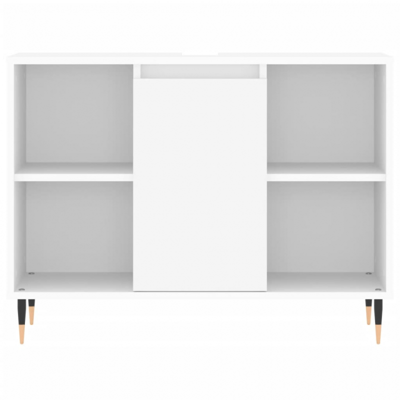 3-tlg. Badmöbel-Set Weiß Holzwerkstoff
