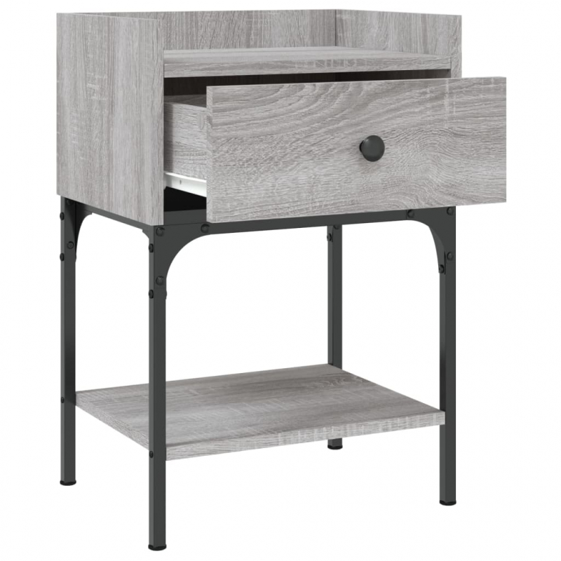 Nachttisch Grau Sonoma-Eiche 40,5x31x60 cm Holzwerkstoff