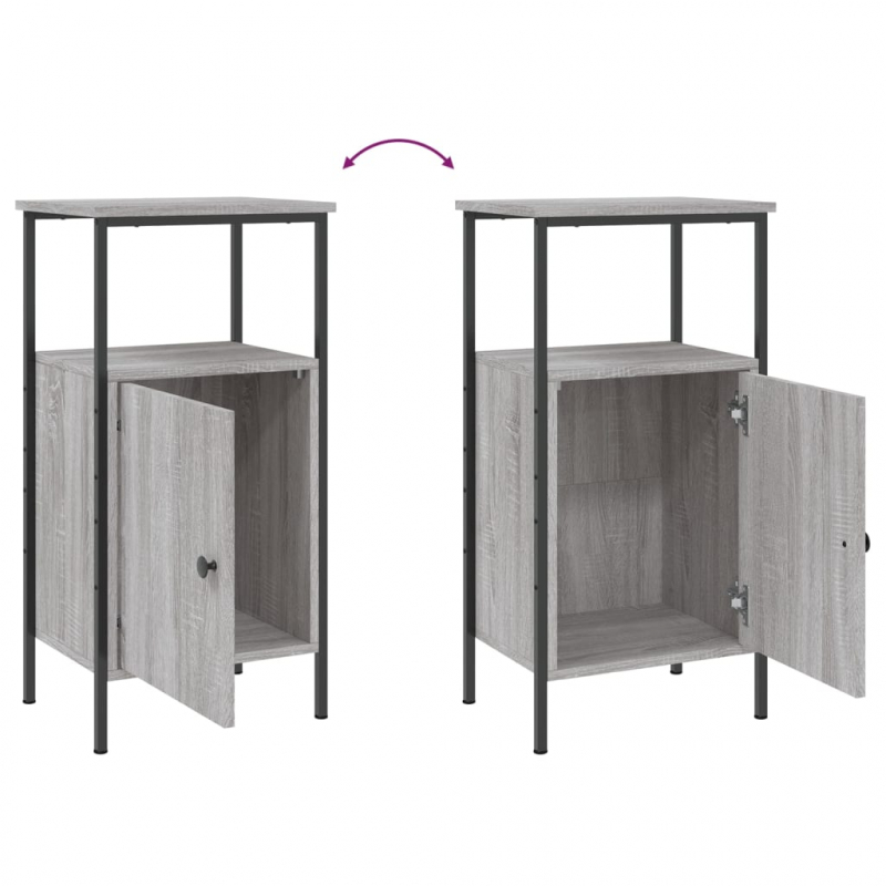 Nachttische 2 Stk. Grau Sonoma 41x31x80 cm Holzwerkstoff