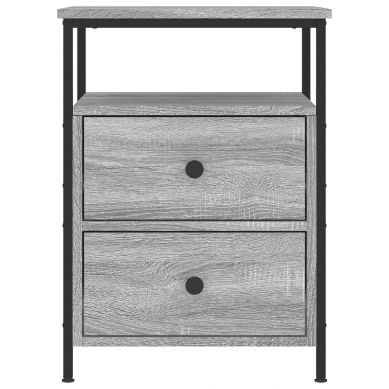 Nachttische 2 Stk. Grau Sonoma 44x45x60 cm Holzwerkstoff