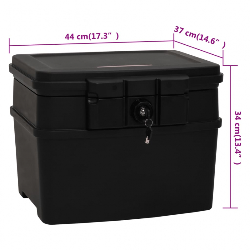 Tresorbox Schwarz 44x37x34 cm Polypropylen