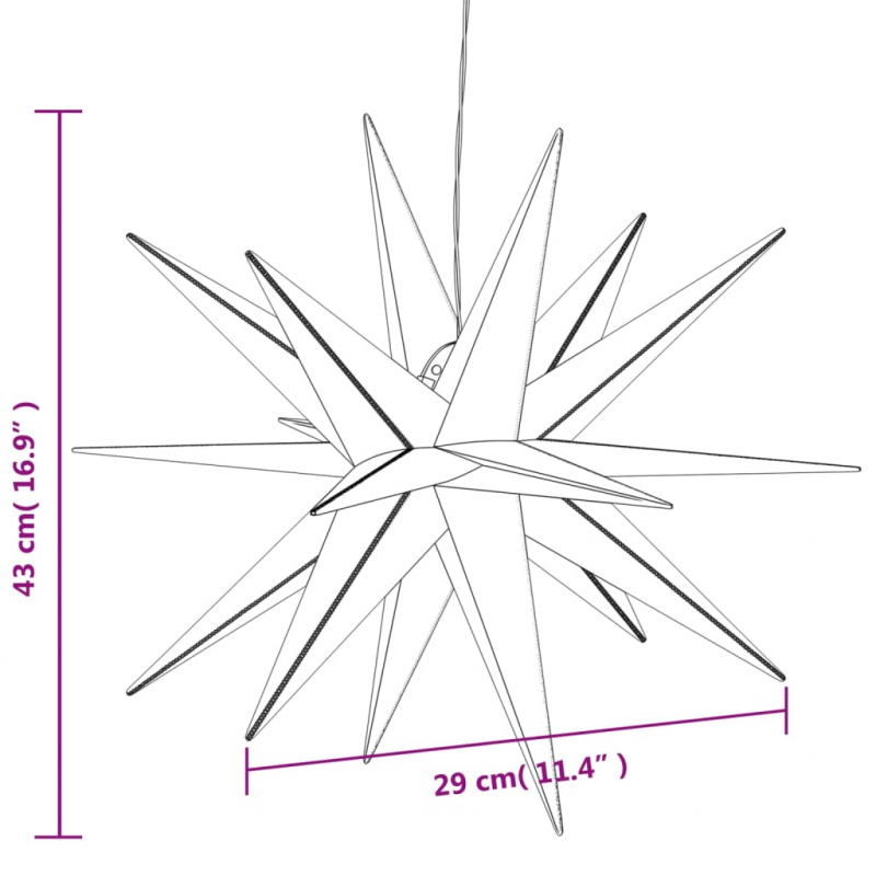 LED-Weihnachtssterne 3 Stk. Faltbar Gelb 43 cm