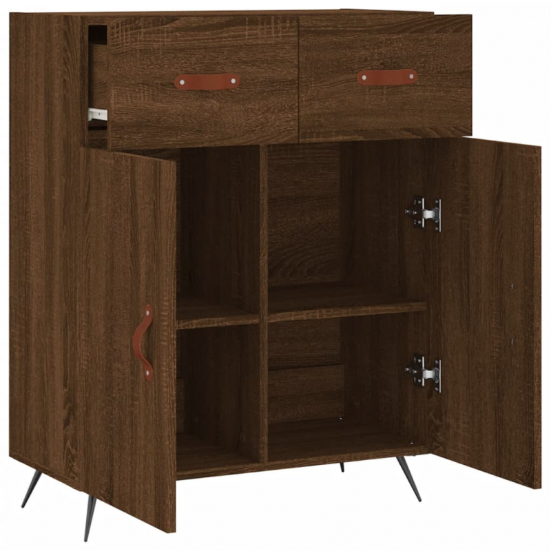 Sideboard Braun Eichen-Optik 69,5x34x90 cm Holzwerkstoff