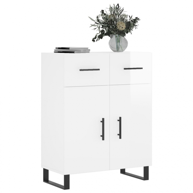 Sideboard Hochglanz-Weiß 69,5x34x90 cm Holzwerkstoff