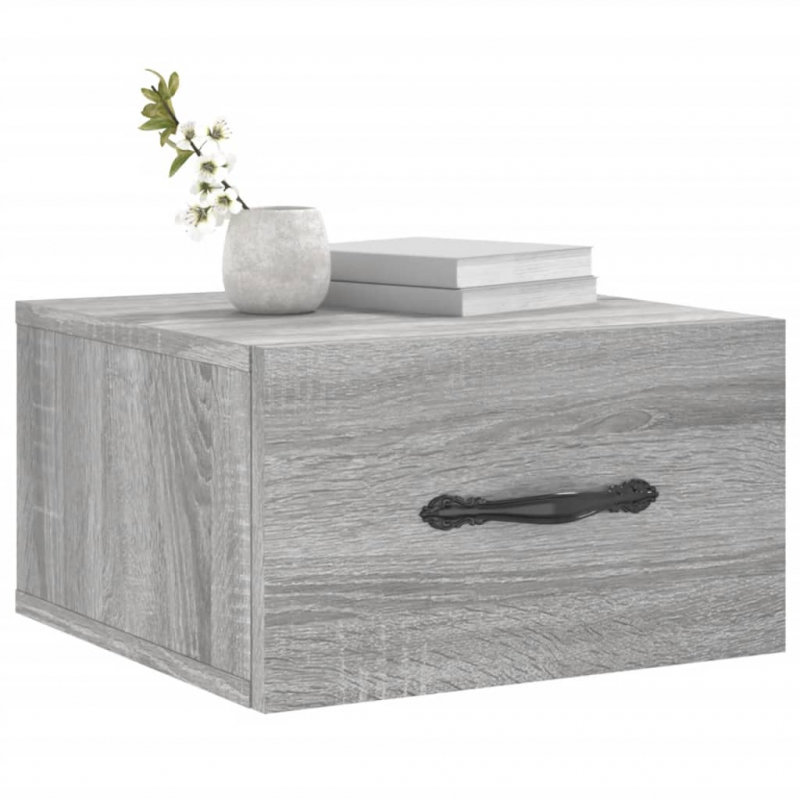 Wand-Nachttische 2 Stk. Grau Sonoma 35x35x20 cm