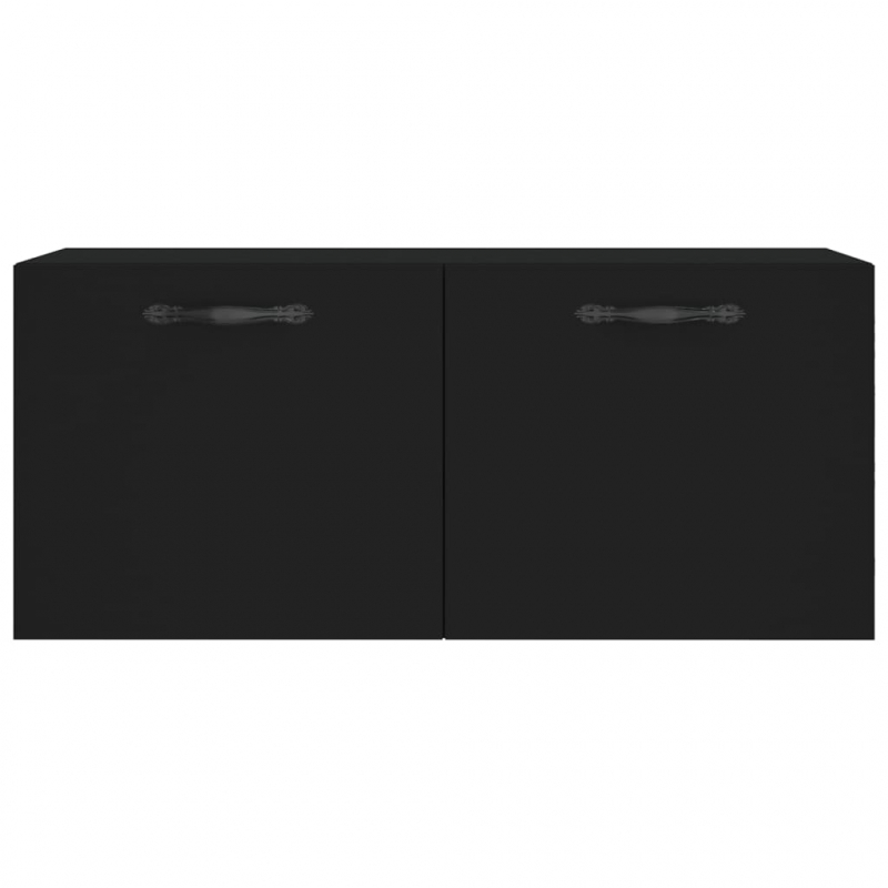 Wandschrank Schwarz 80x36,5x35 cm Holzwerkstoff
