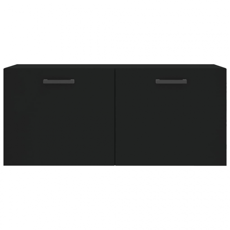 Wandschrank Schwarz 80x36,5x35 cm Holzwerkstoff