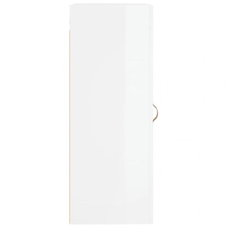 Wandschrank Hochglanz-Weiß 34,5x34x90 cm Holzwerkstoff