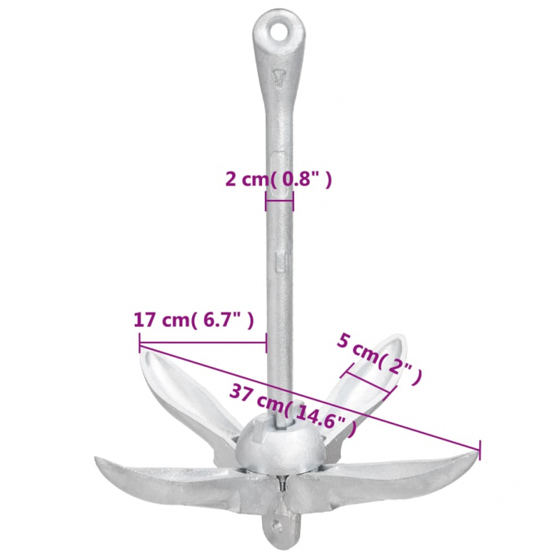 Klappanker Silbern 3,2 kg Temperguss