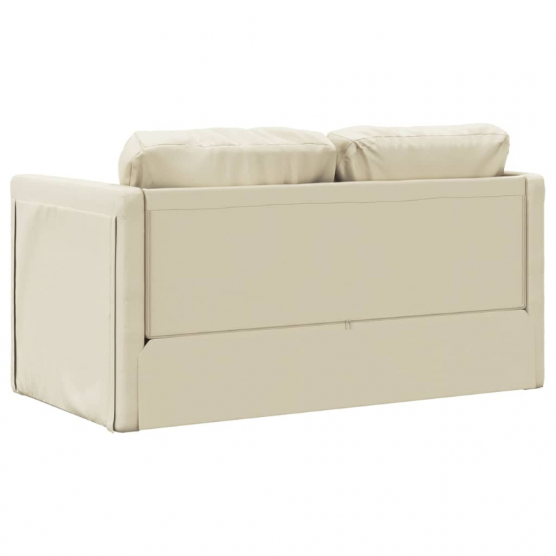 Bodensofa mit Schlaffunktion Creme 112x174x55 cm Kunstleder