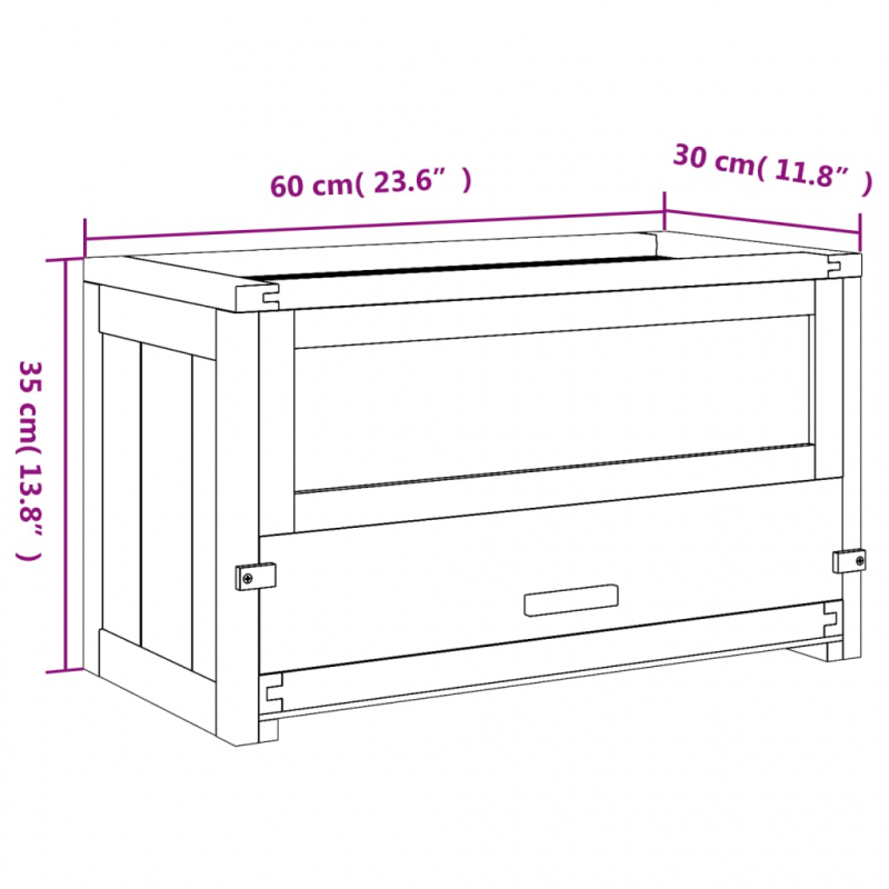 Hamsterkäfig 60x30x35 cm Massivholz Tanne