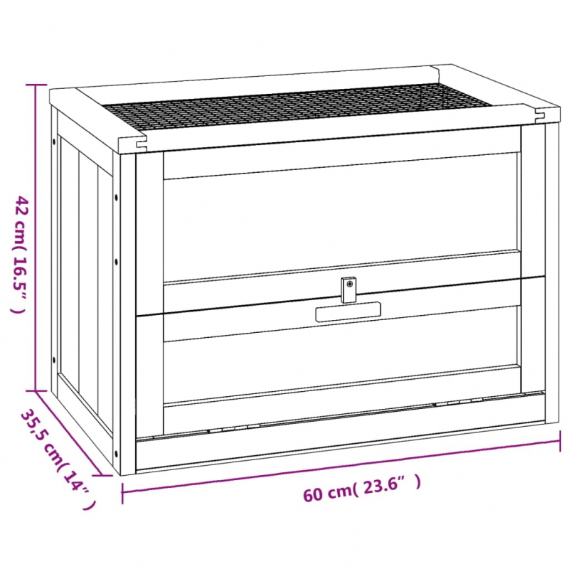 Hamsterkäfig 60x35,5x42 cm Massivholz Tanne