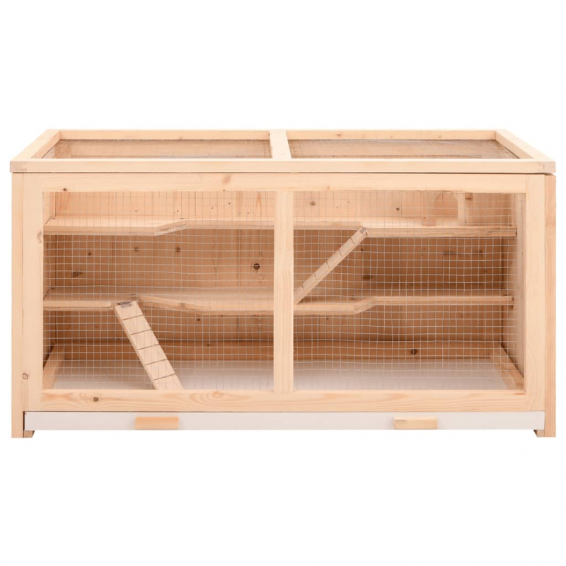 Hamsterkäfig 89,5x45x45 cm Massivholz Tanne