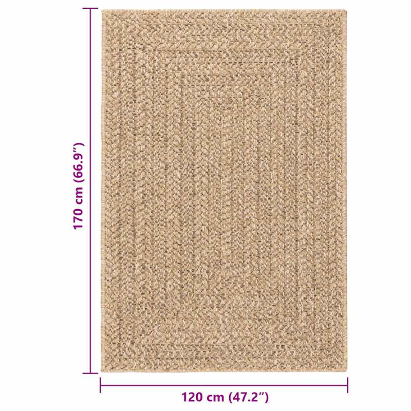 Teppich ZIZUR 120x170 cm Jute-Optik Indoor und Outdoor